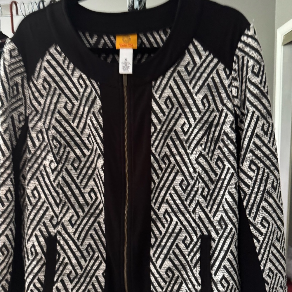 Ruby Rd. Black And White Patterned Jacket - image 3